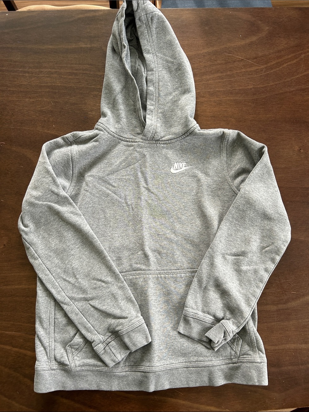Nike Kids Gray Hooded Puffer-Style Sweatshirt